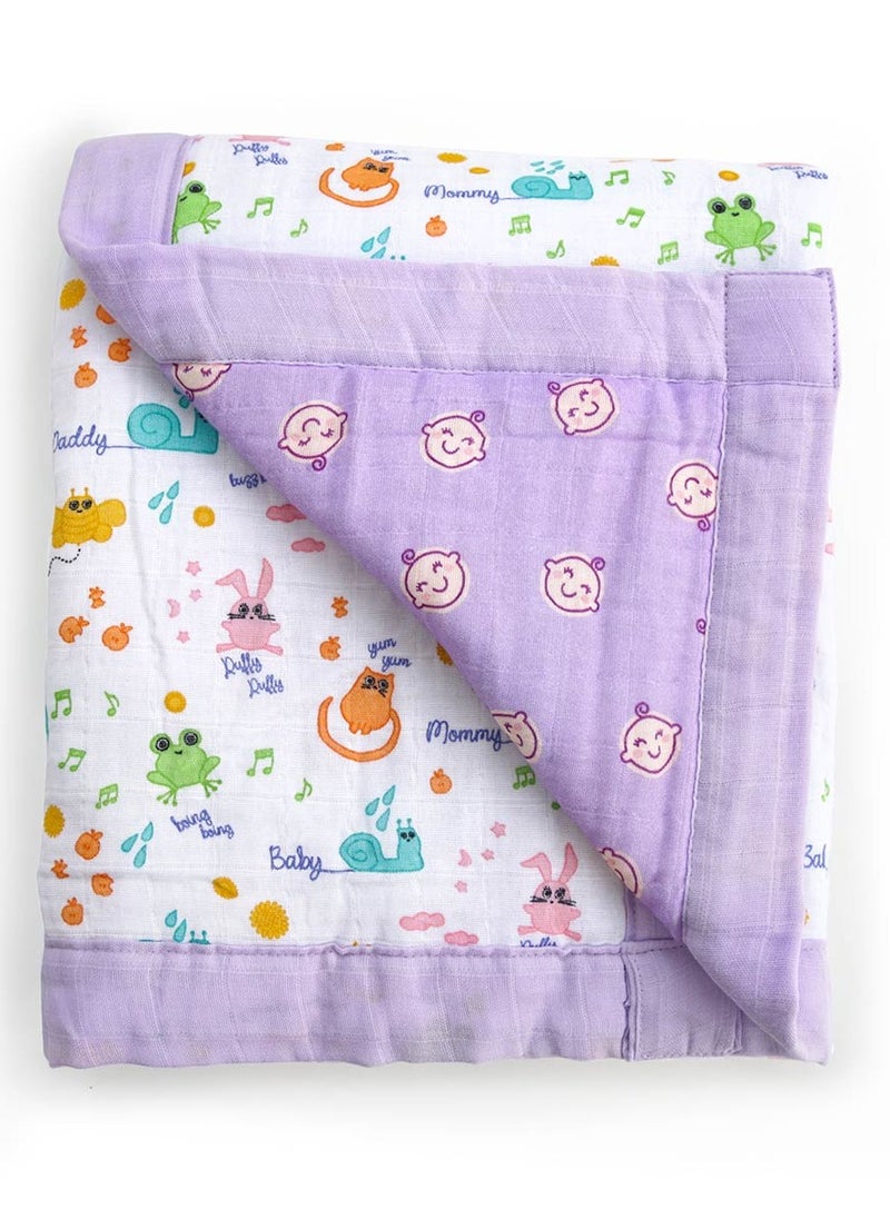 Milk&Moo Friends Baby Muslin Swaddle Blanket, Oeko-Tex Certified 100% Cotton, 4-Layer, Soft and Lightweight, Gender-Neutral for Toddlers