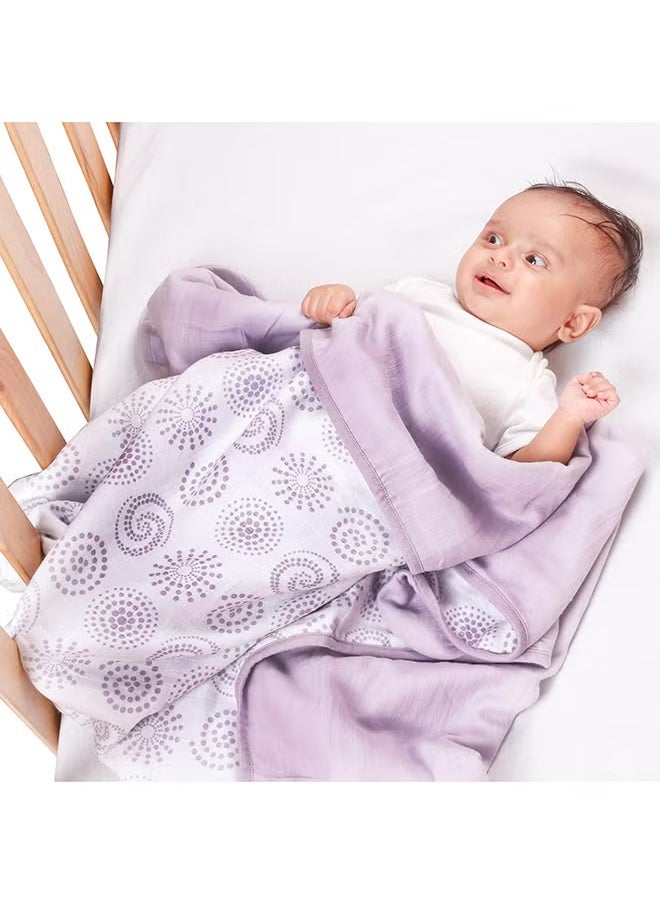 Newborn Swaddle Blanket Wrap | Baby Swaddle Wrap Sleep Sacks for Baby Girls Boys | Baby Swaddle 0-6 Months essentials | Organic Cotton Muslin 3 Layered Quilt Blanket With Charming Patterns Of Circles