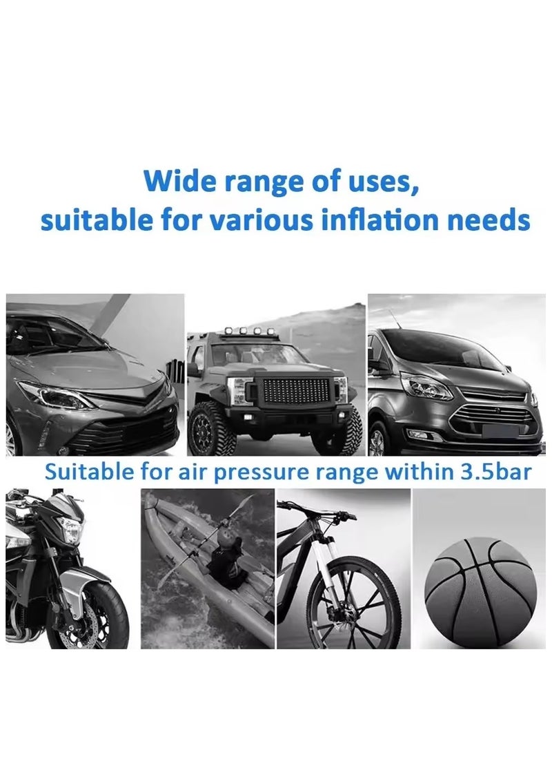 Mini Car Air Compressor 150 PSI, Smart Digital Inflatable Pump with LCD Display, Portable Tire Inflator for Cars, Motorcycles, Balls, and More – Compact Rechargeable Air Pump