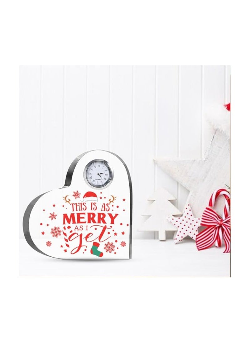 Christmas Heart-Shaped Crystal Clock Gift-Thoughtful Presents Gifts For Your Friends And Family