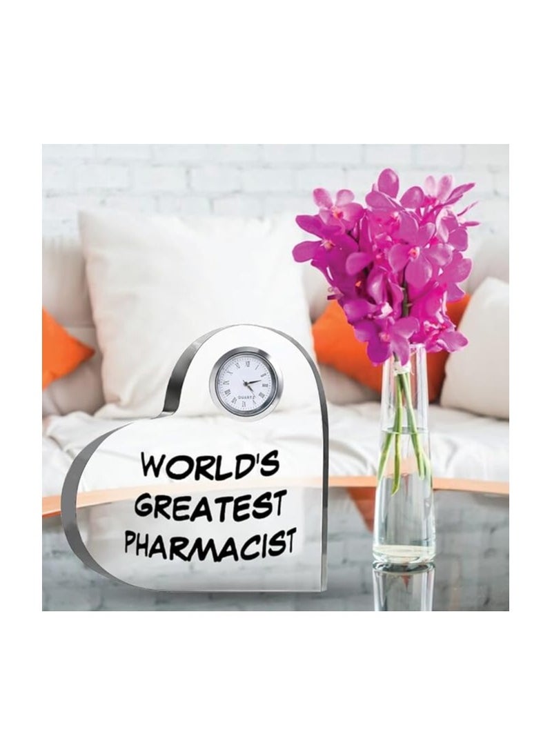 Pharmacist Heroes-Heartfelt Gifts For Pharmacist Day-Gift Ideas-Heart-Shaped Crystal Clock-Gift For Pharmacist Day