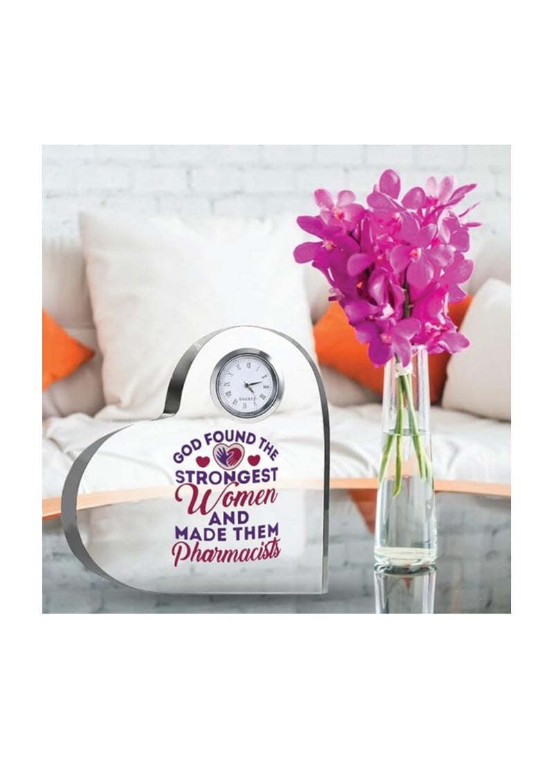 Pharmacist Heroes-Heartfelt Gifts For Pharmacist Day-Gift Ideas-Heart-Shaped Crystal Clock-Gift For Pharmacist Day