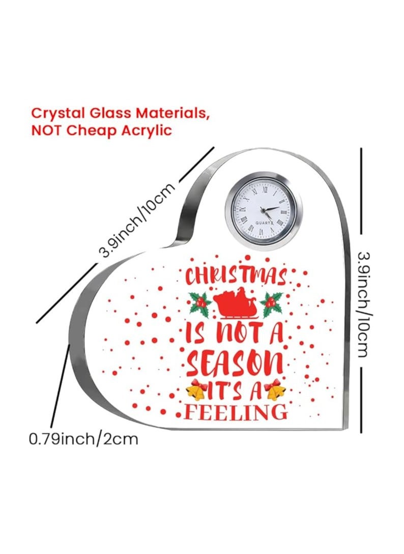 Christmas Heart-Shaped Crystal Clock Gift-Thoughtful Presents Gifts For Your Friends And Family