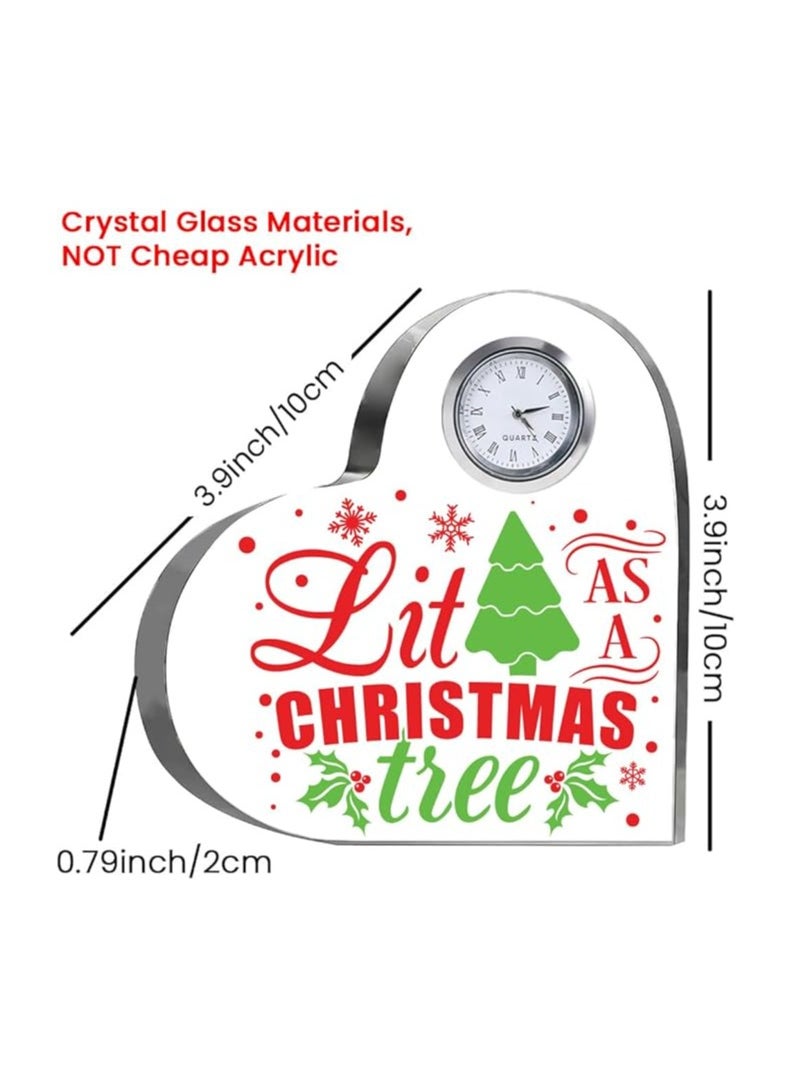 Christmas Heart-Shaped Crystal Clock Gift-Thoughtful Presents Gifts For Your Friends And Family