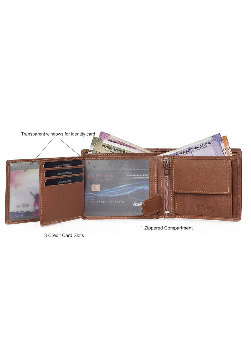 URBAN FOREST Oliver Redwood Leather Wallet & Pen Combo Gift Set for Men