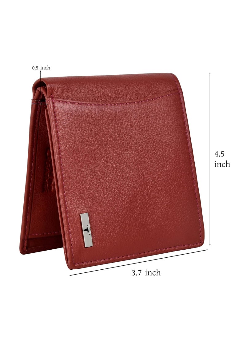 URBAN FOREST Oliver Red Leather Wallet & Pen Combo Gift Set for Men