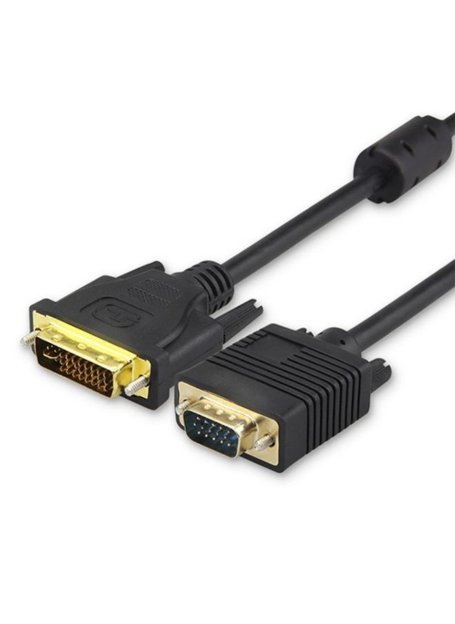 VGA 15Pin Male to DVI 24+5 Pin Male Cable  1.5M(Black)