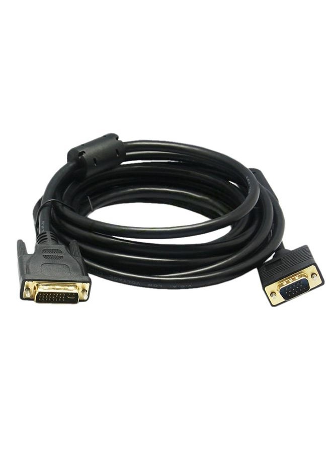 VGA 15Pin Male to DVI 24+5 Pin Male Cable  1.5M(Black)