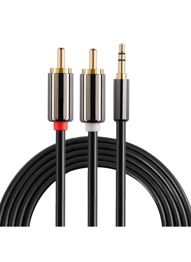 2m Gold Plated 3.5mm Jack to 2 x RCA Male Stereo Audio Cable