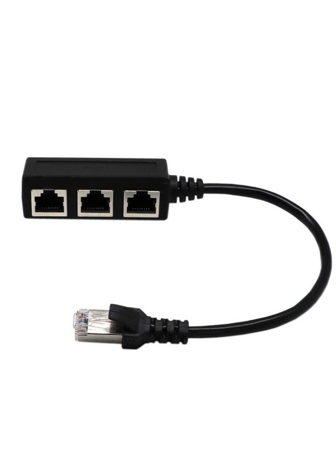 Rj45 Ethernet Splitter Cable 1 Male to 3 Female Port Lan Adapter Network Plug Connector for Cat5, Cat5e, Cat6, Cat7