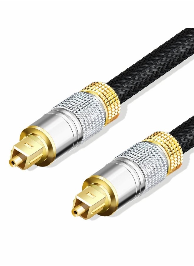 Fiber Optic Audio Cable with Nylon Braided Cord for Home Theater, Sound Bar, TV, PS4, Xbox, Playstation, etc.