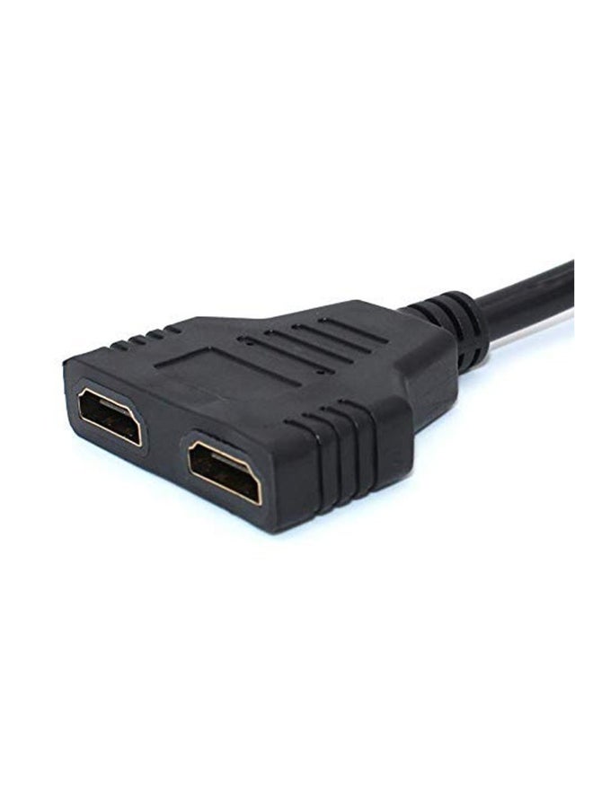 HDMI Splitter Cable Male 1080P to Dual Female 1 2 Way Adapter for HDTV HD, LED, LCD, TV, Support Two TVs at The Same Time