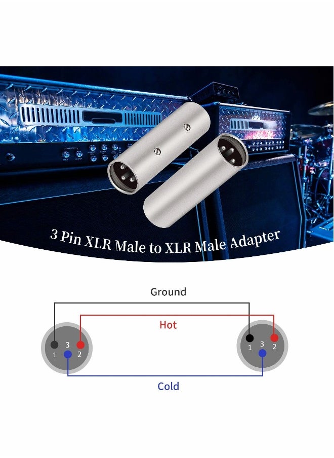 3 Pin XLR Male to Adapter, Microphone Cable 2 Pack