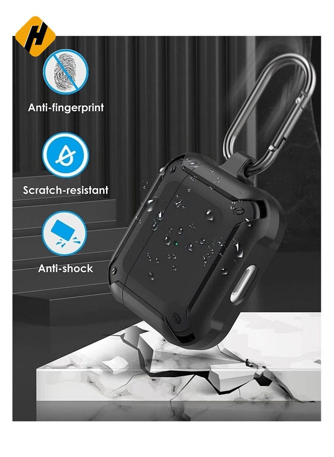 AirPods 3 Case With Keychain, Full-Body Rugged Protective Shockproof Carrying Case Cover Skin for AirPods 3rd Generation 2021, Front LED Visible