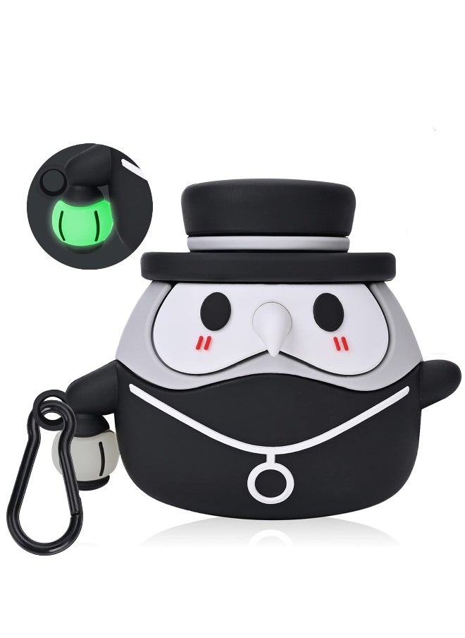 For AirPods Pro 2nd/1st Generation Case Cover, Luminous Medieval Plague Doctor Anime Design Compatible with Pro(2019/2022) TPU Silicone