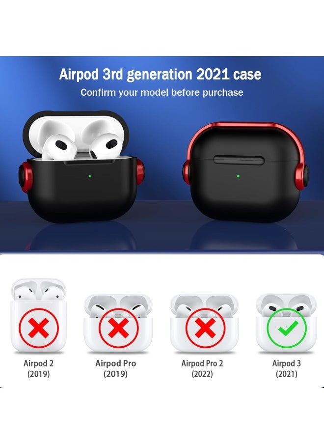 Case for Airpods 3, Protective with Secure Lock Apple AirPods 3rd Generation 2021, Music Headset Earphone Cover