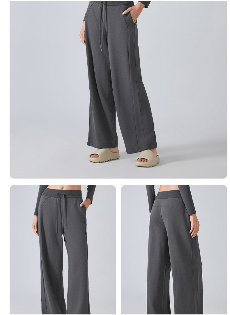 Fashionable And Versatile Sports High Waist Slimming Casual Loose Wide Leg Pants Yoga Pants