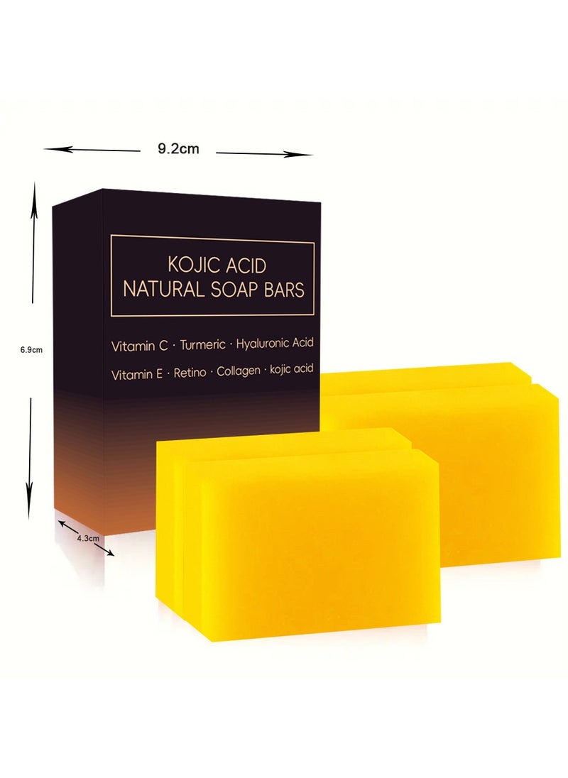 4pcs Kojic Acid Essential Oil Soap Makes Face and Body Skin More Even and Bright 65g*4