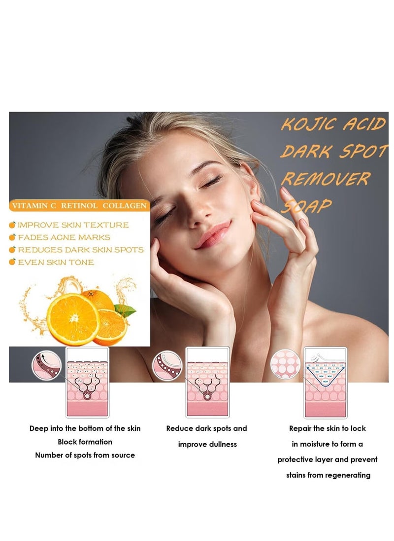 3pcs Kojic Acid Essential Oil Soap Makes Face and Body Skin More Even and Bright 100g*3