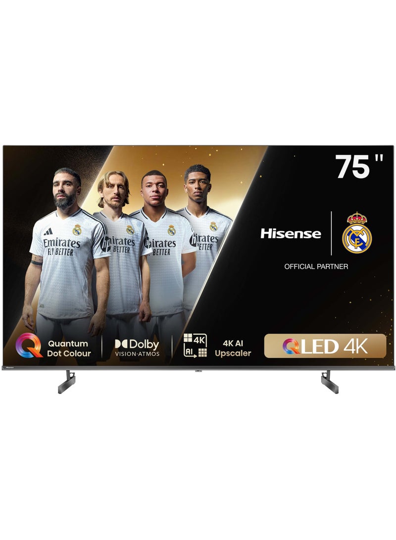 75 Inch 4K QLED Smart TV | Quantum Dot Colour | VIDAA Sysytem | 120 HZ | Dolby Atmos | Smooth Motion | AI Picture | Voice Control | Smart Home Ready | (2024 Model) - 75Q6N Black