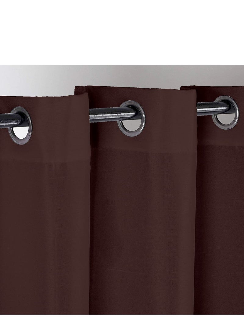 Umeema Blackout Window and Door Curtains for Bedroom, Living room with Grommet Top (Width 150cm and Length 270cm) Two pieces set. (Choclate Brown)