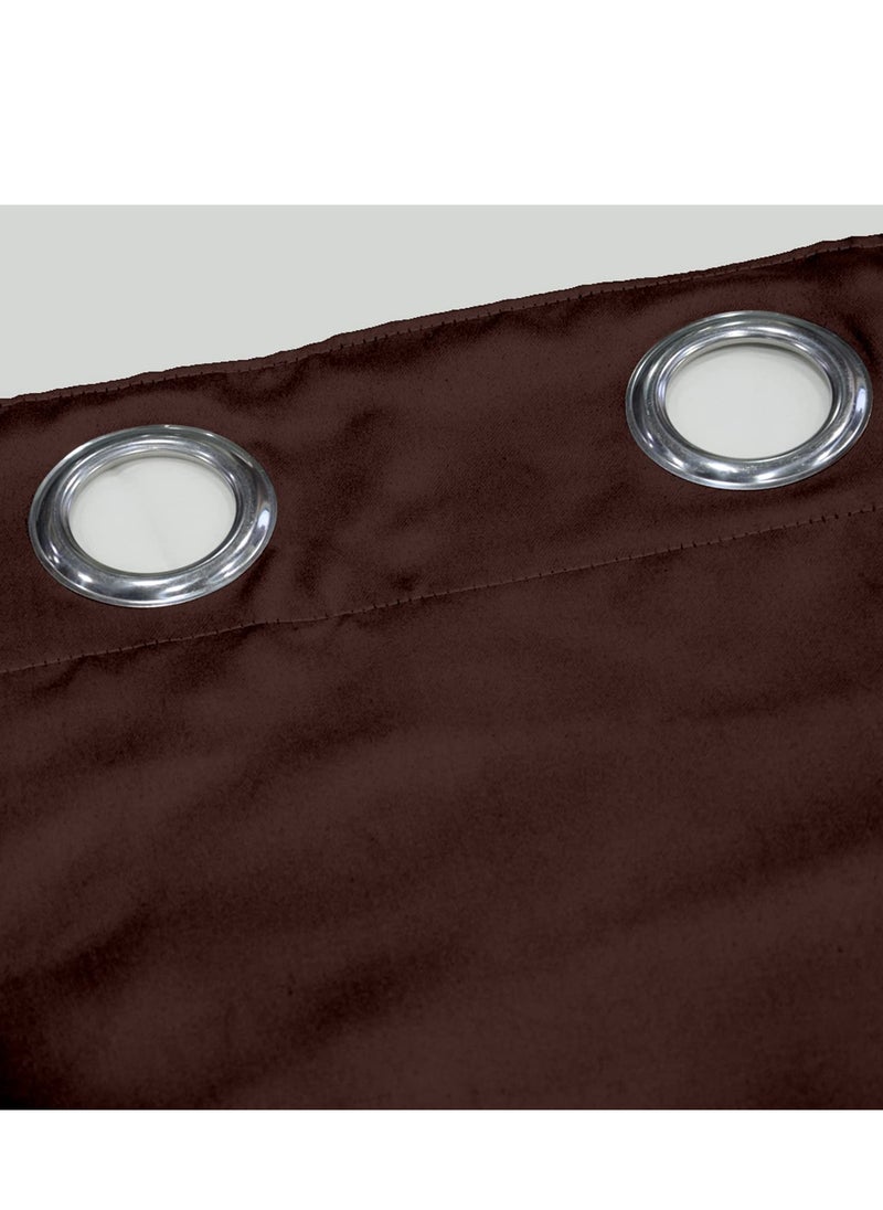 Umeema Blackout Window and Door Curtains for Bedroom, Living room with Grommet Top (Width 150cm and Length 270cm) Two pieces set. (Choclate Brown)