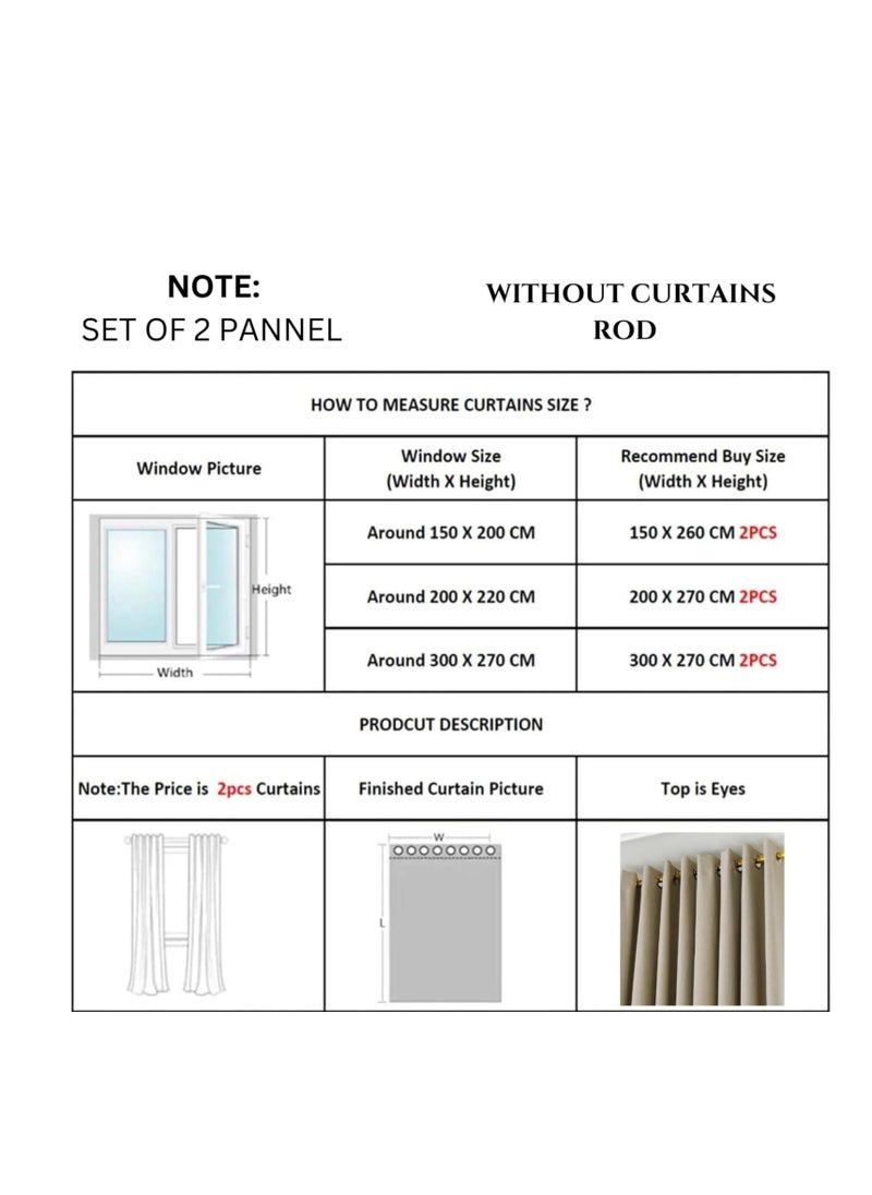 Umeema Blackout Window and Door Curtains for Bedroom, Living room with Grommet Top (Width 150cm and Length 270cm) Two pieces set. (Dark Brown)