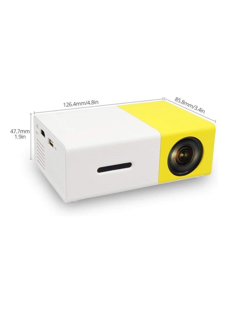 Mini Portable High Resolution LED Projector (600 Lumens Video 1080P)