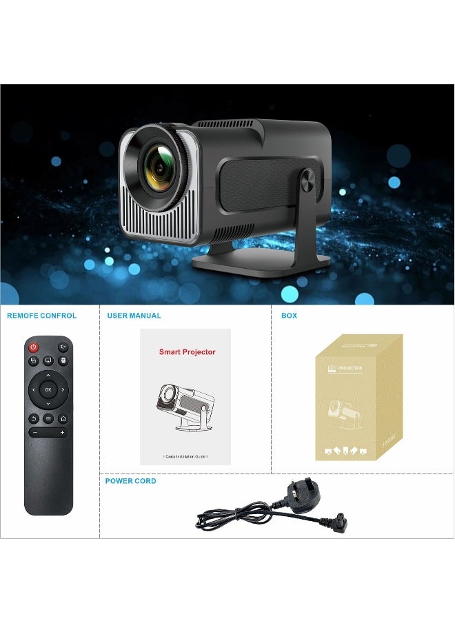 Portable HD Projector - Support 4K - Smart Projector with 5G Dual-band Wifi and Bluetooth 5.0 - Mobile Home Theater - Compatible With Android/iOS/Windows/TV Stick/HDMI/USB