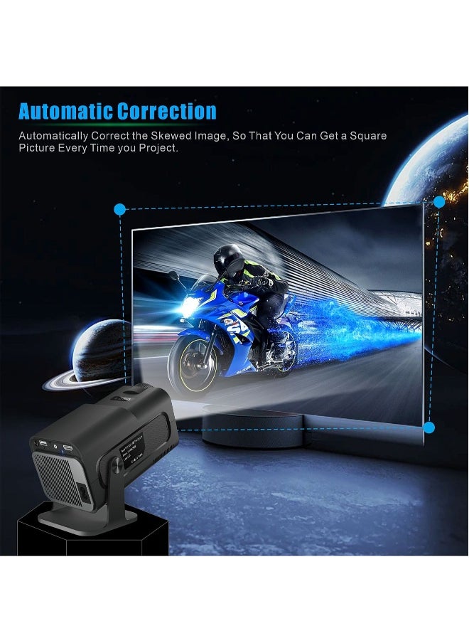 Portable HD Projector - Support 4K - Smart Projector with 5G Dual-band Wifi and Bluetooth 5.0 - Mobile Home Theater - Compatible With Android/iOS/Windows/TV Stick/HDMI/USB