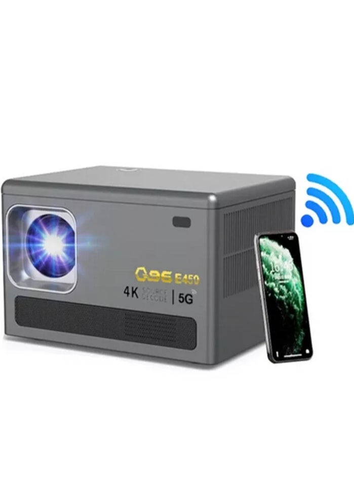 Pro Smart Projector 4K with 5G WiFi Bluetooth, Portable outdoor&Indoor Projector, Movie Projector Compatible with iOS/Android/HDMI/TV stick E450