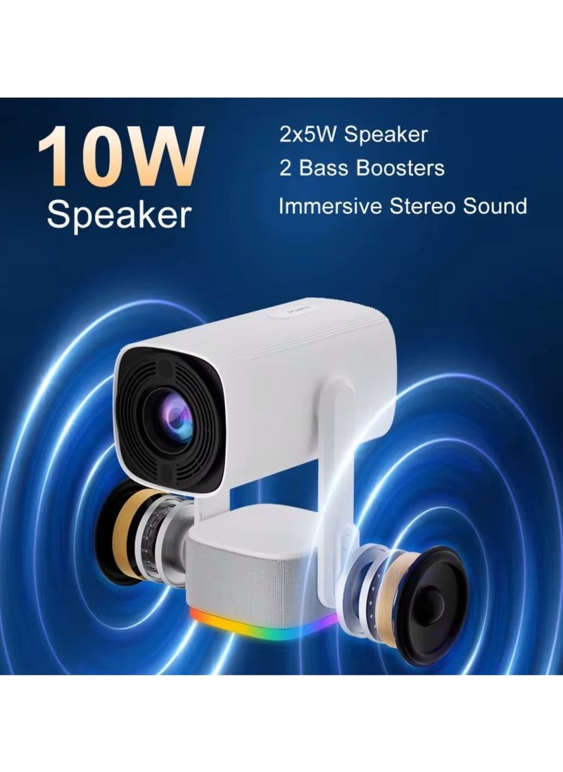 Portable Mini Projector with Ambient Lamp - Native 1080P Resolution with 4K Support