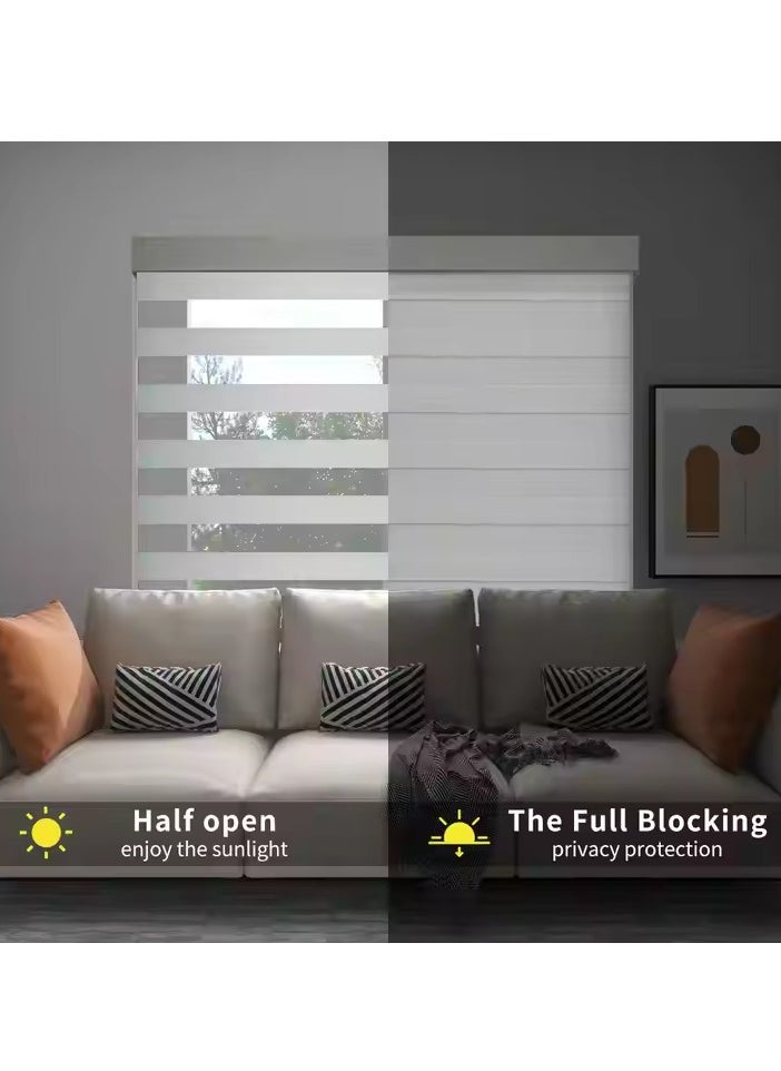 Stylish Zebra Blind – Dual-Layer Light-Filtering Polyester Window Covering for Privacy and Adjustable Light Control