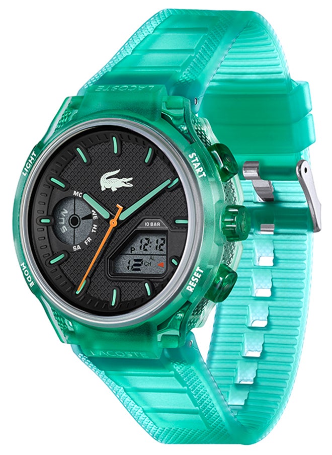 LC33 Analog and Digital Display Silicon Strap Wrist Watch - 45 mm - Green