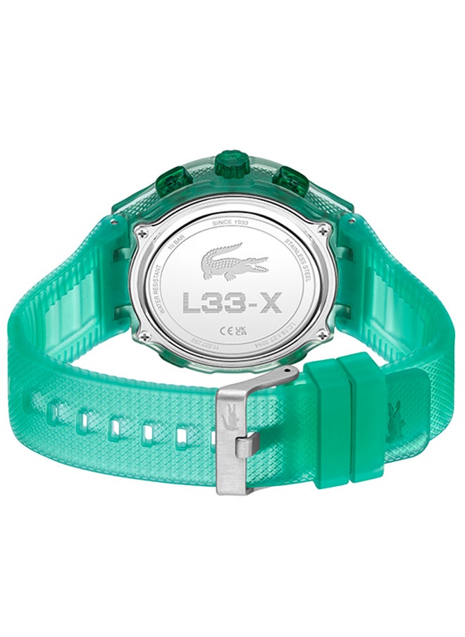 LC33 Analog and Digital Display Silicon Strap Wrist Watch - 45 mm - Green