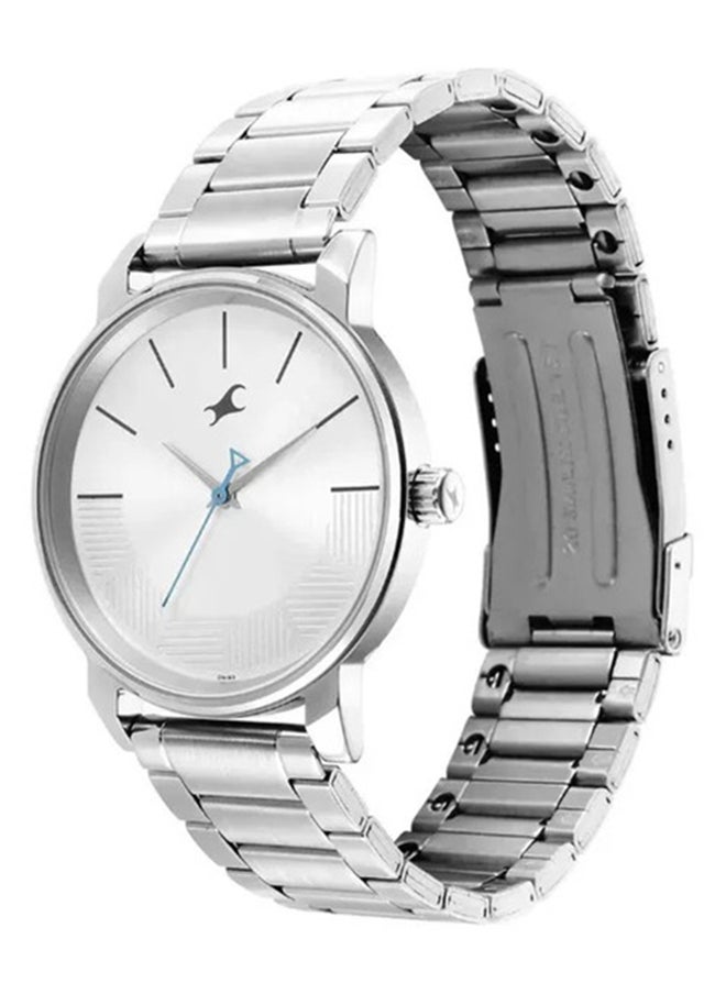 Fastrack Stunners Quartz Analog Watch for Guys With Silver Dial Metal Strap