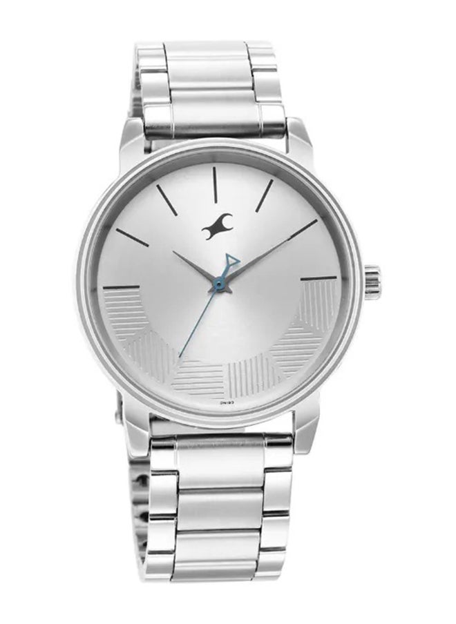 Fastrack Stunners Quartz Analog Watch for Guys With Silver Dial Metal Strap