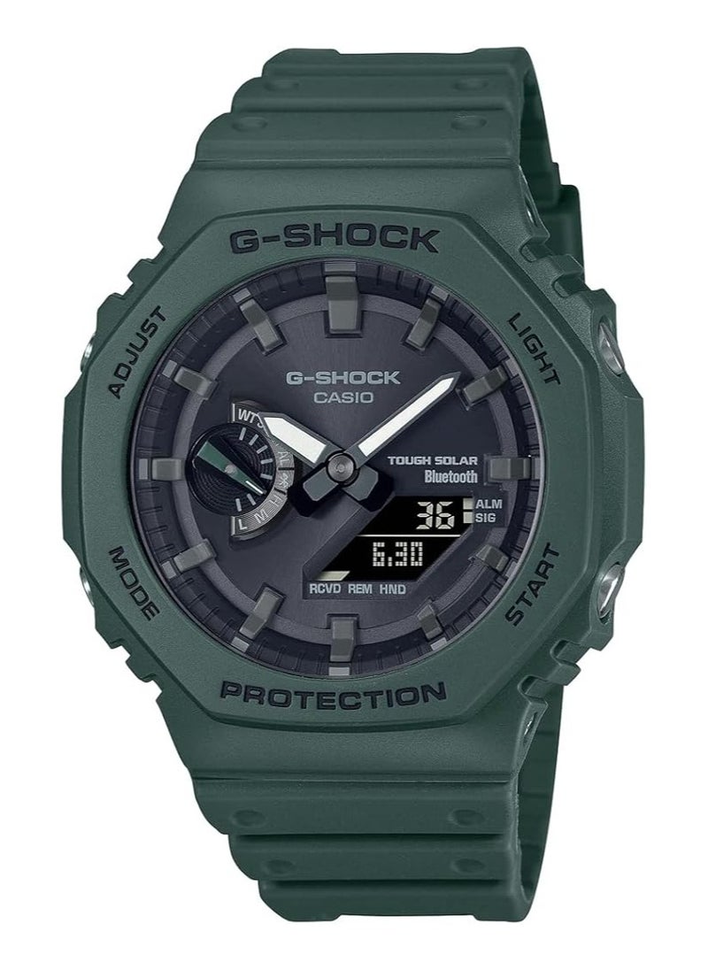 Casio G-Shock Men's Watch - GA-B2100-3ADR Black Dial, Green Band