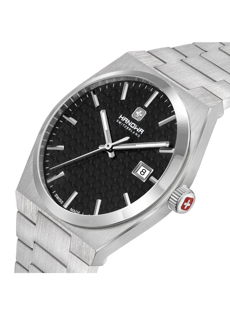 Men's Analog Quartz Silver Stainless Steel Wrist Watch HAWGH0002501 - 42mm