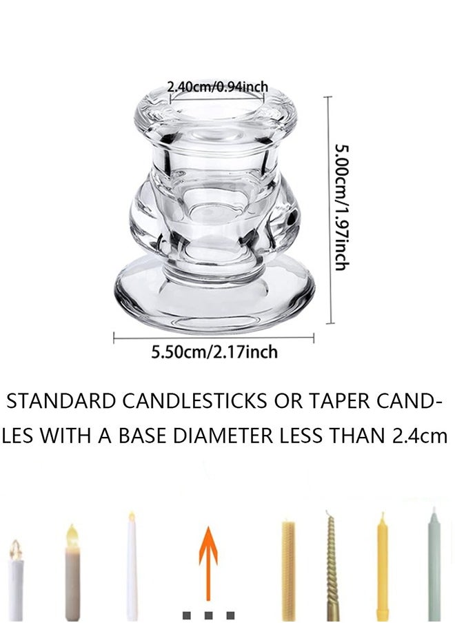 Candlestick Holders Bulk - 4PCS Taper Candle Holders for Table Centerpiece - Thick Glass Candle Holders for Wedding, Party and Festival Decoration
