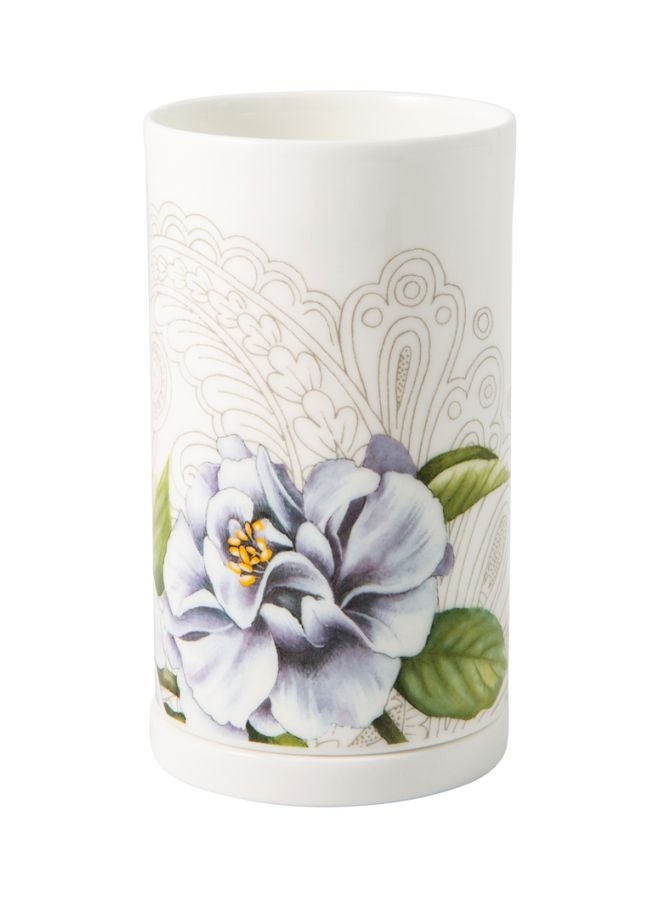 Quinsai Garden Tea Light Holder White/Blue/Green 7.5x7.5x13cm