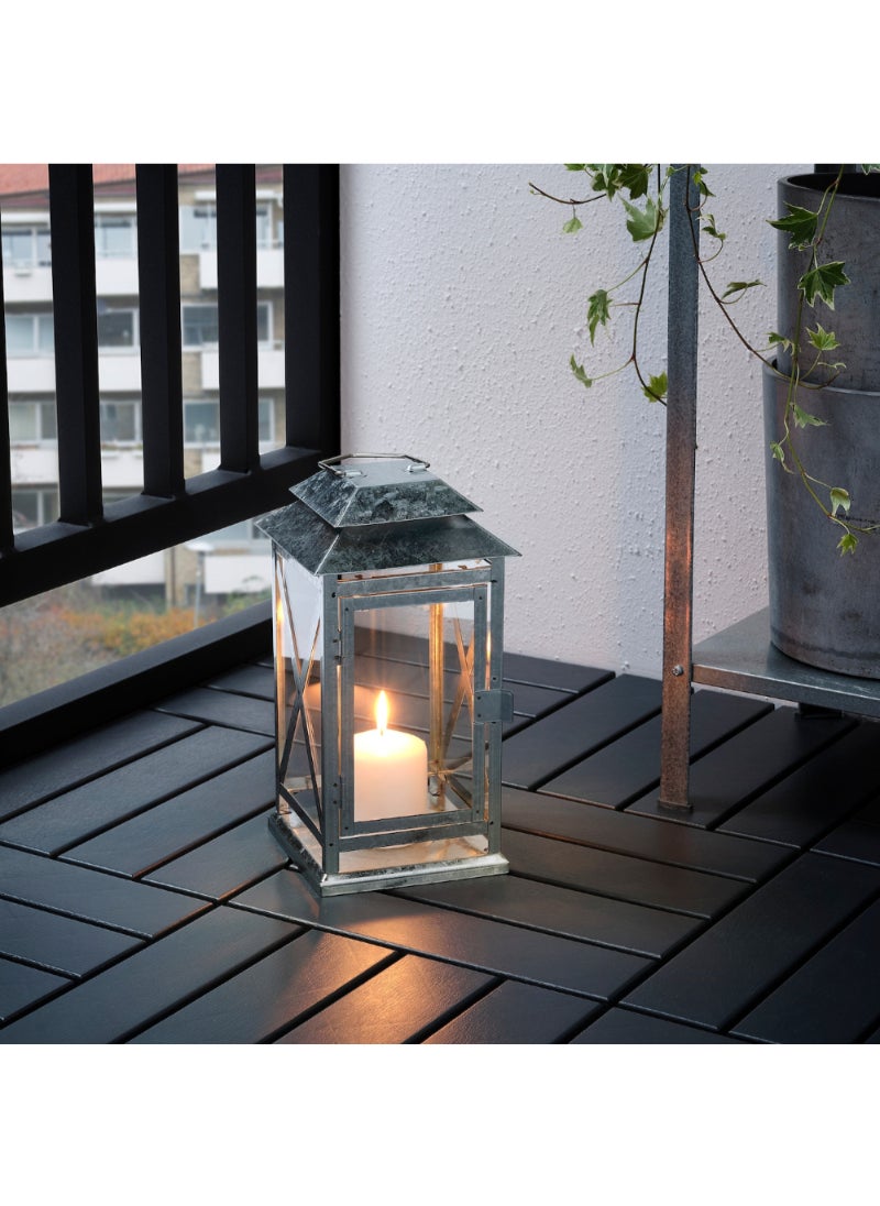 Lantern F Block Candle In/Outdoor Galvanised 29 Cm