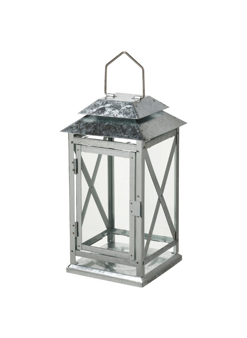 Lantern F Block Candle In/Outdoor Galvanised 29 Cm