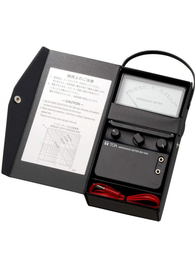 TOA ZM-104A Impedance Meter, Measures Impedance of Speaker Lines Up to 100k Ohms, Zero Adjustment for Accuracy On All Ranges, Easy to Read Meter Calibrates Directly in Ohms