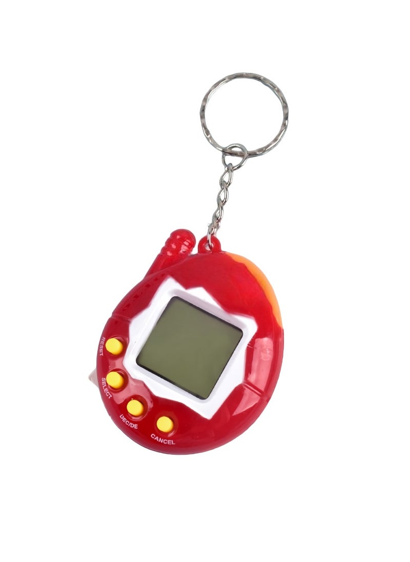 Virtual Pets Keychain, Digital Nostalgic Electronic Pets Keychain, Mini Virtual Pet Development Game Console, Pet Keyring Retro Handheld Game Machine For Boys/girls Adults, (Solid red)