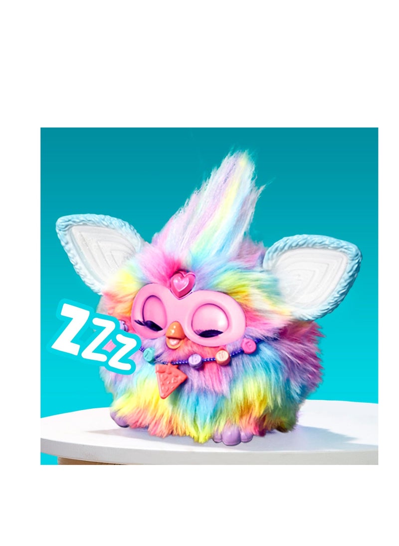 Hasbro Furby Tie Dye Electronic Plush Toy for Boys and Girls from 6 Years, Plush Toy with Sounds, Lights and 5 Voice Modes, Collectable, Multicoloured