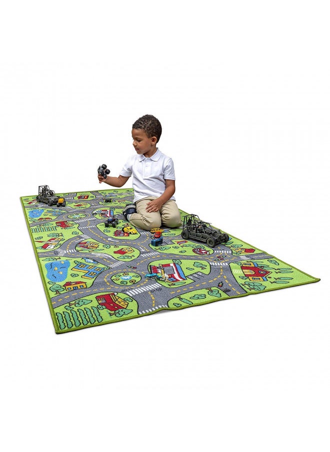 Kids Rug Carpet Playmat City Life Learn Have Fun Safe, Children's Educational, Road Traffic System, Multi Color Activity Centerpiece Play Mat! for Playing with Cars for Bedroom Playroom