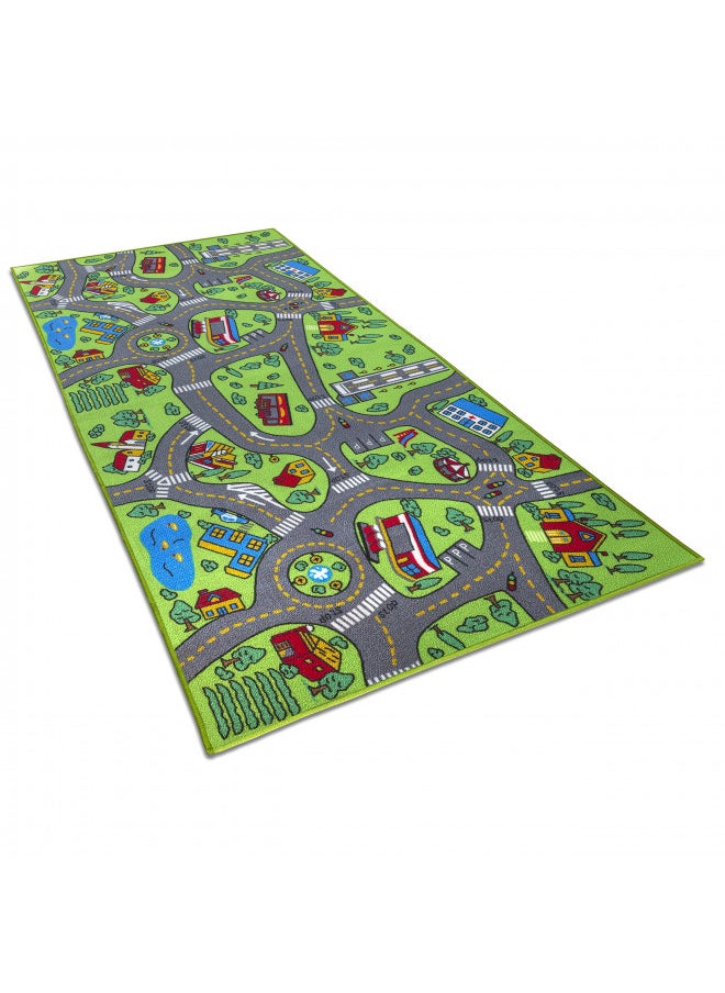 Kids Rug Carpet Playmat City Life Learn Have Fun Safe, Children's Educational, Road Traffic System, Multi Color Activity Centerpiece Play Mat! for Playing with Cars for Bedroom Playroom