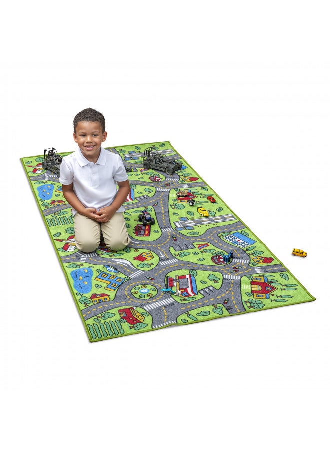 Kids Rug Carpet Playmat City Life Learn Have Fun Safe, Children's Educational, Road Traffic System, Multi Color Activity Centerpiece Play Mat! for Playing with Cars for Bedroom Playroom