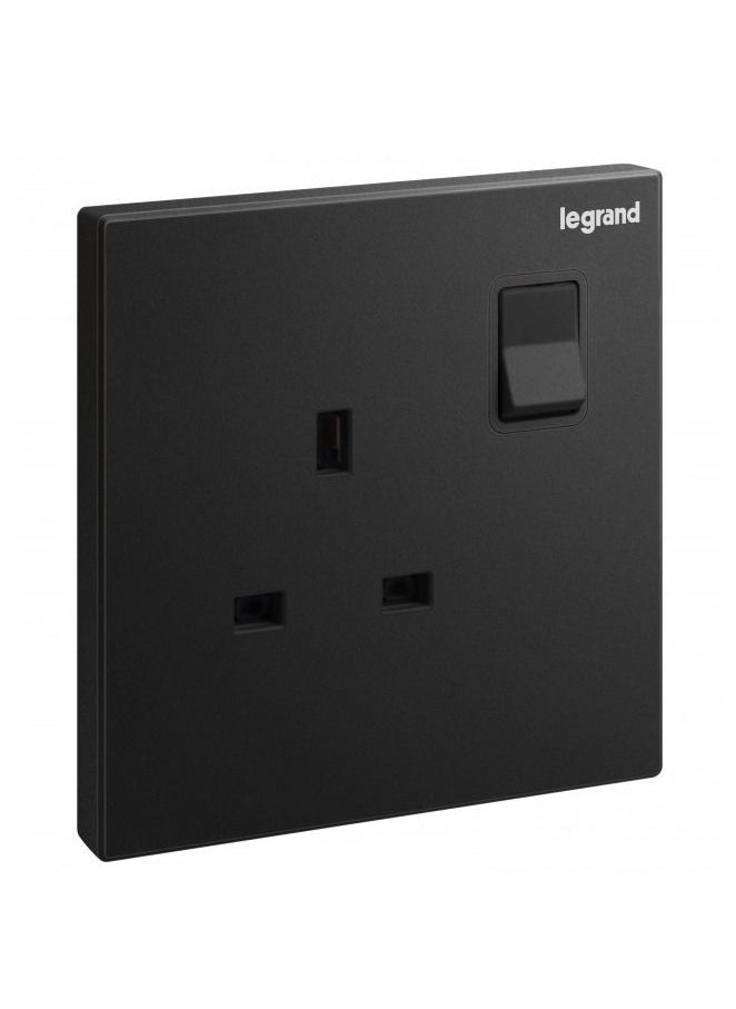 Galion Black Single BS 13 A Switch Socket